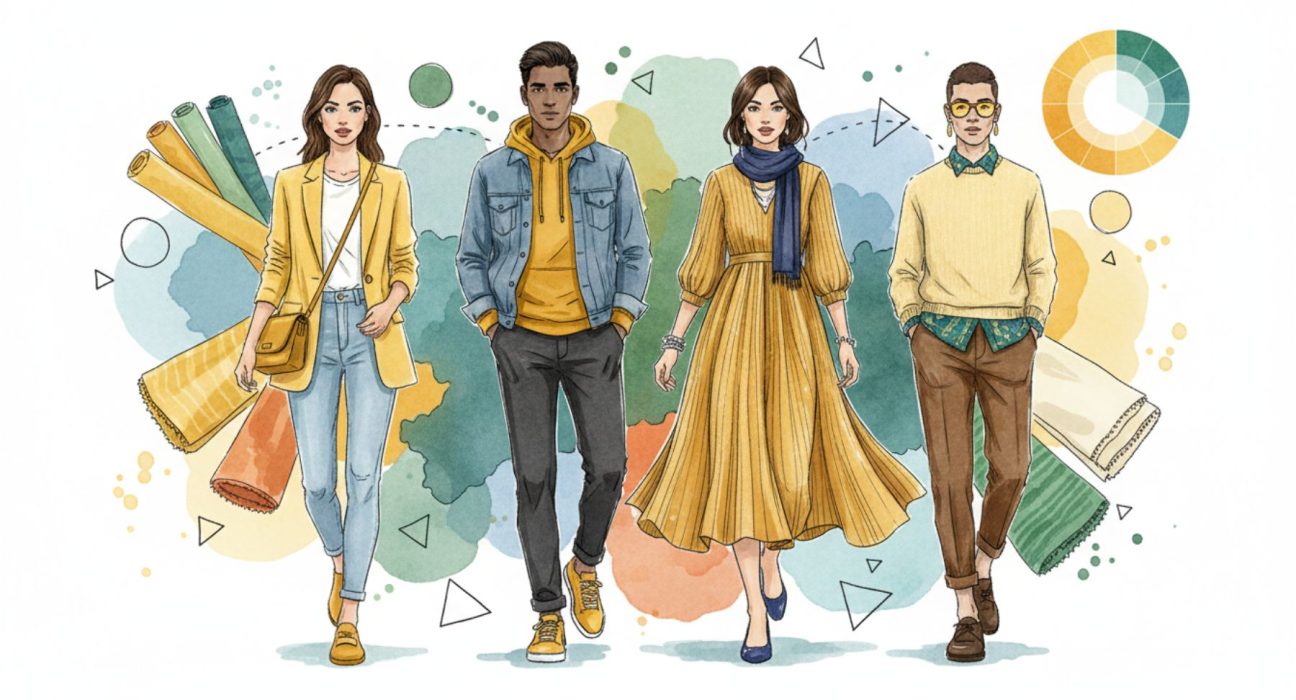 поєднання жовтого кольору в одязі