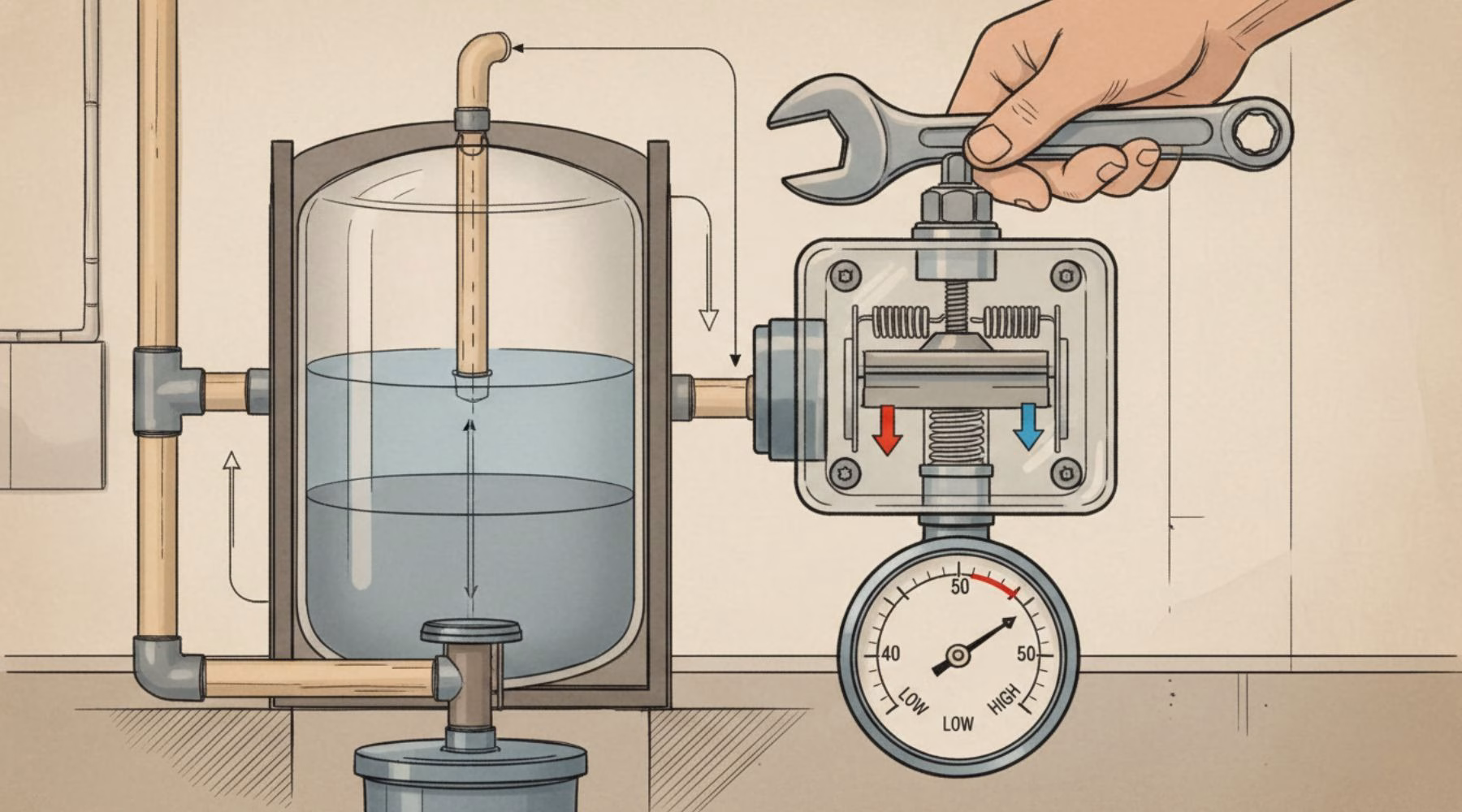 Як відрегулювати реле тиску води
